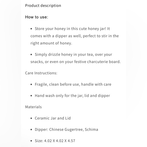 Bushwick Kitchen Honey Pot & Dipper - Brand New!! - Picture 3 of 3